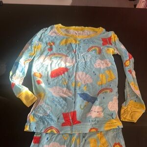 Little Sleepies Blue and Yellow Pajama Sets with Whimsical Patterns